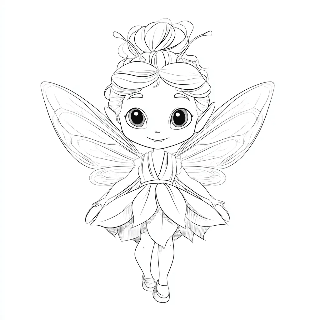 Dibujo de hada de las hojas para colorear Dibujo de hada de las hojas para colorear