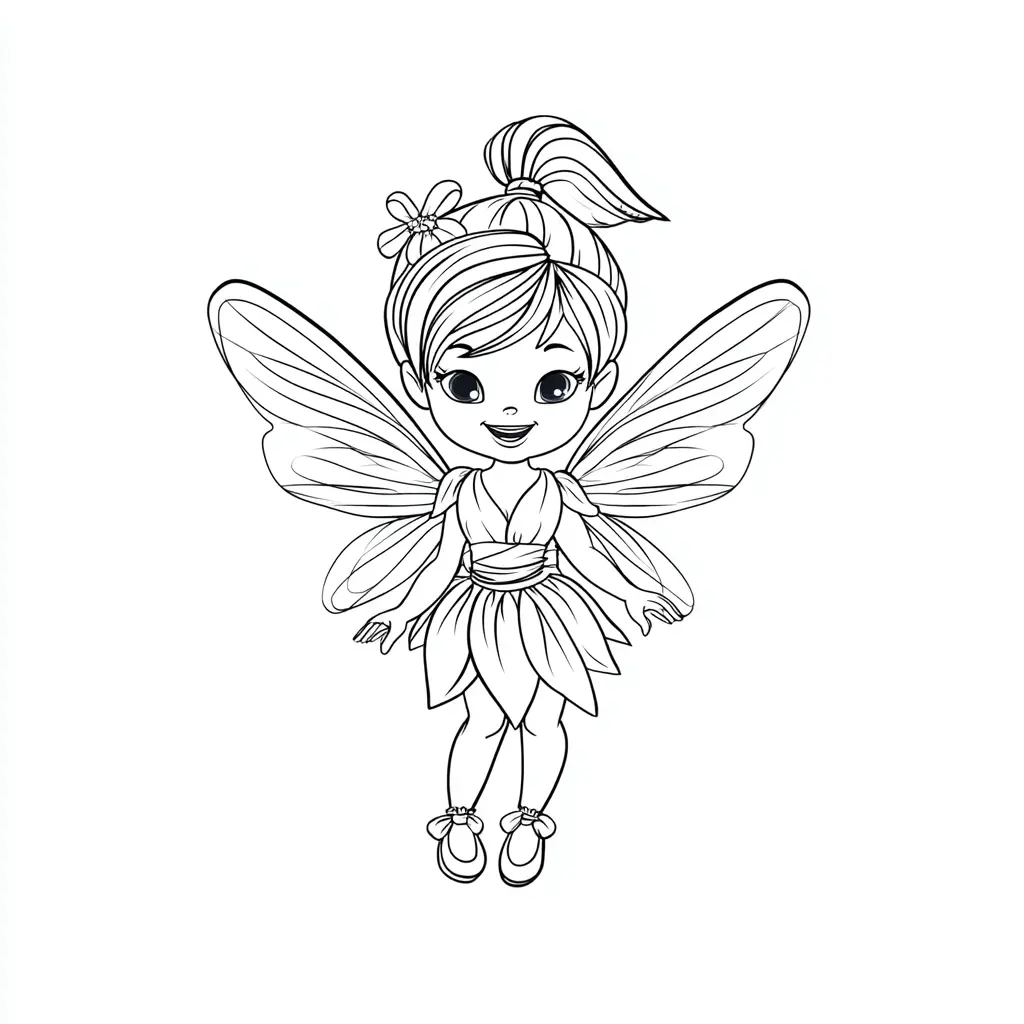 Dibujo de hada de la flor para colorear Dibujo de hada de la flor para colorear