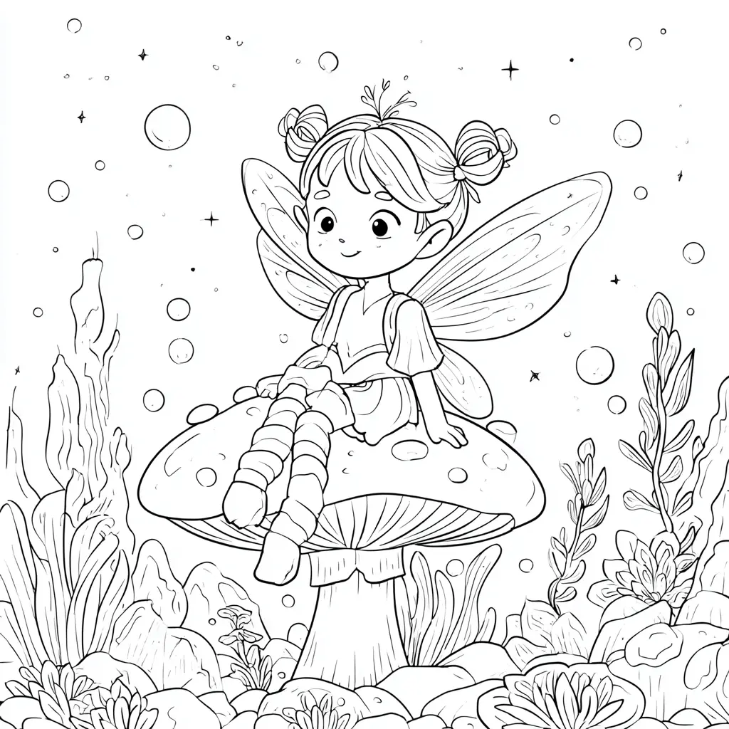 Dibujo de hada de las burbujas para colorear Dibujo de hada de las burbujas para colorear