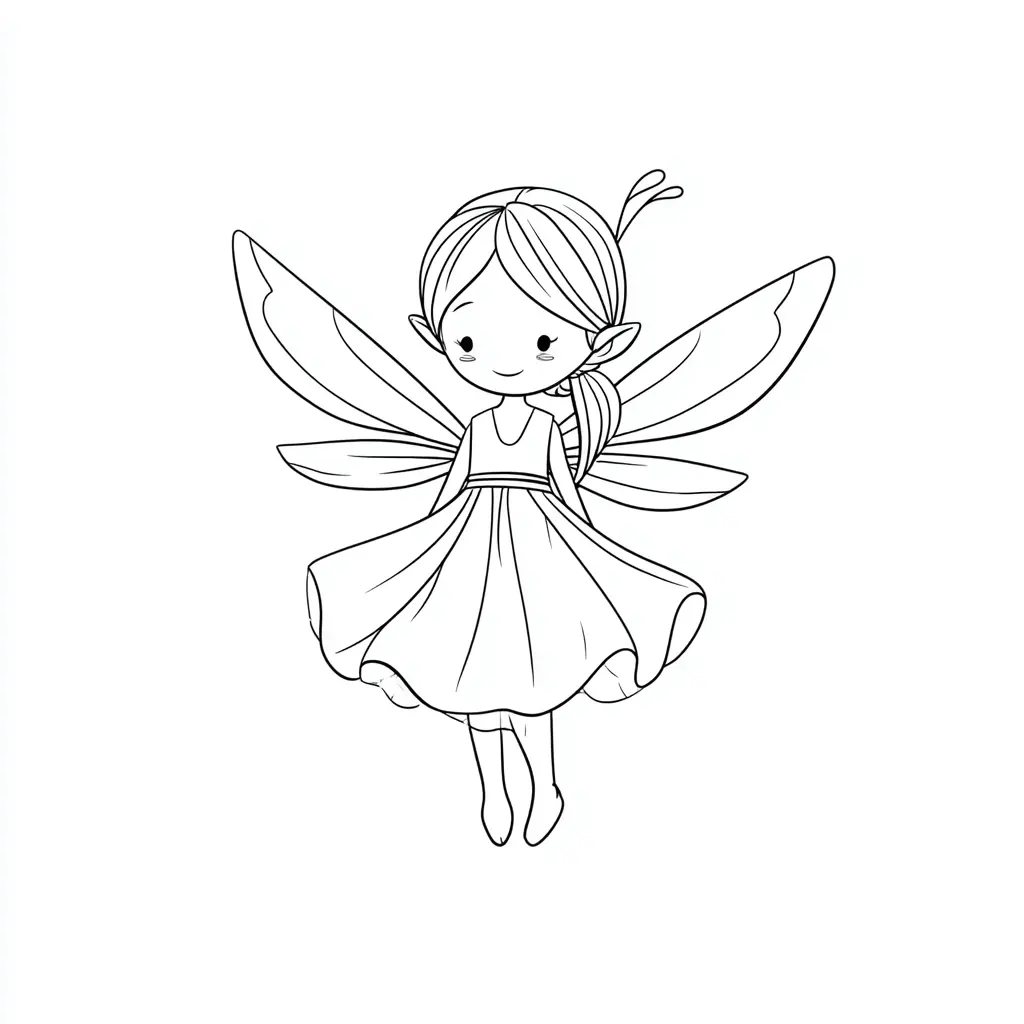 Dibujo de hada manga para colorear Dibujo de hada manga para colorear