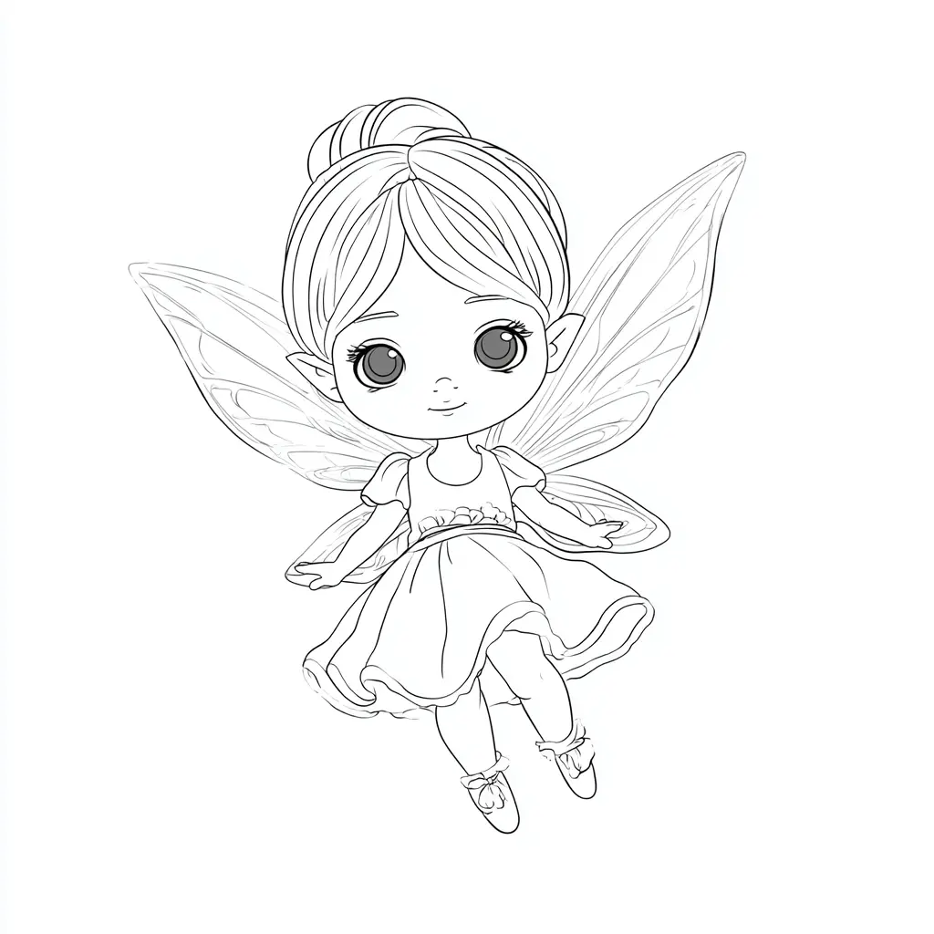 Dibujo de hada de mágica calma para colorear Dibujo de hada de mágica calma para colorear