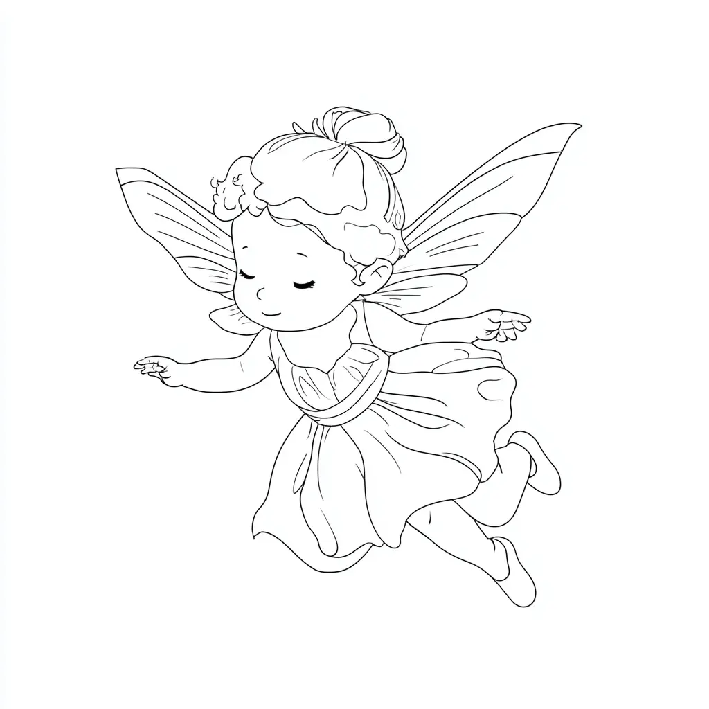 Dibujo de hada de ensueño para colorear Dibujo de hada de ensueño para colorear