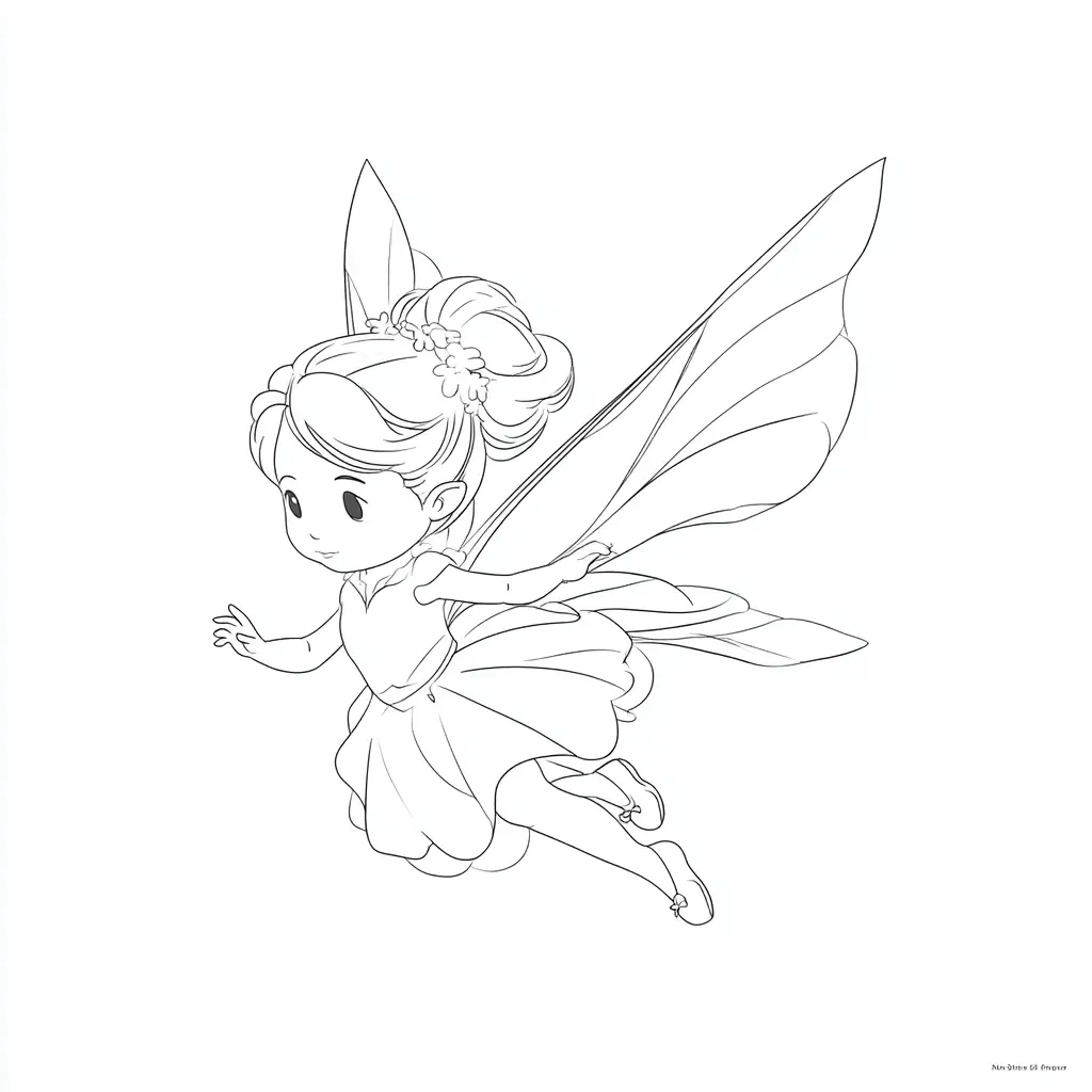 Dibujo de hada voladora para colorear Dibujo de hada voladora para colorear
