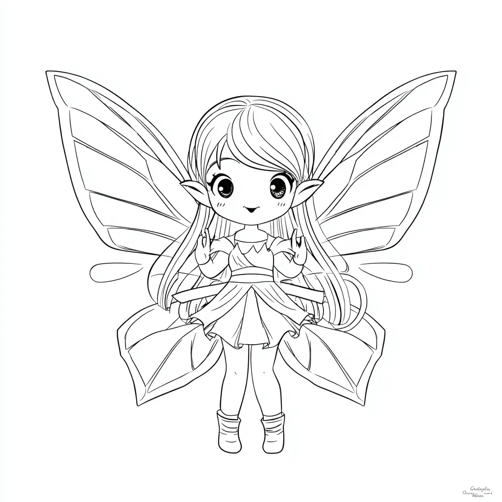 Dibujo de hada de agua para colorear Dibujo de hada de agua para colorear