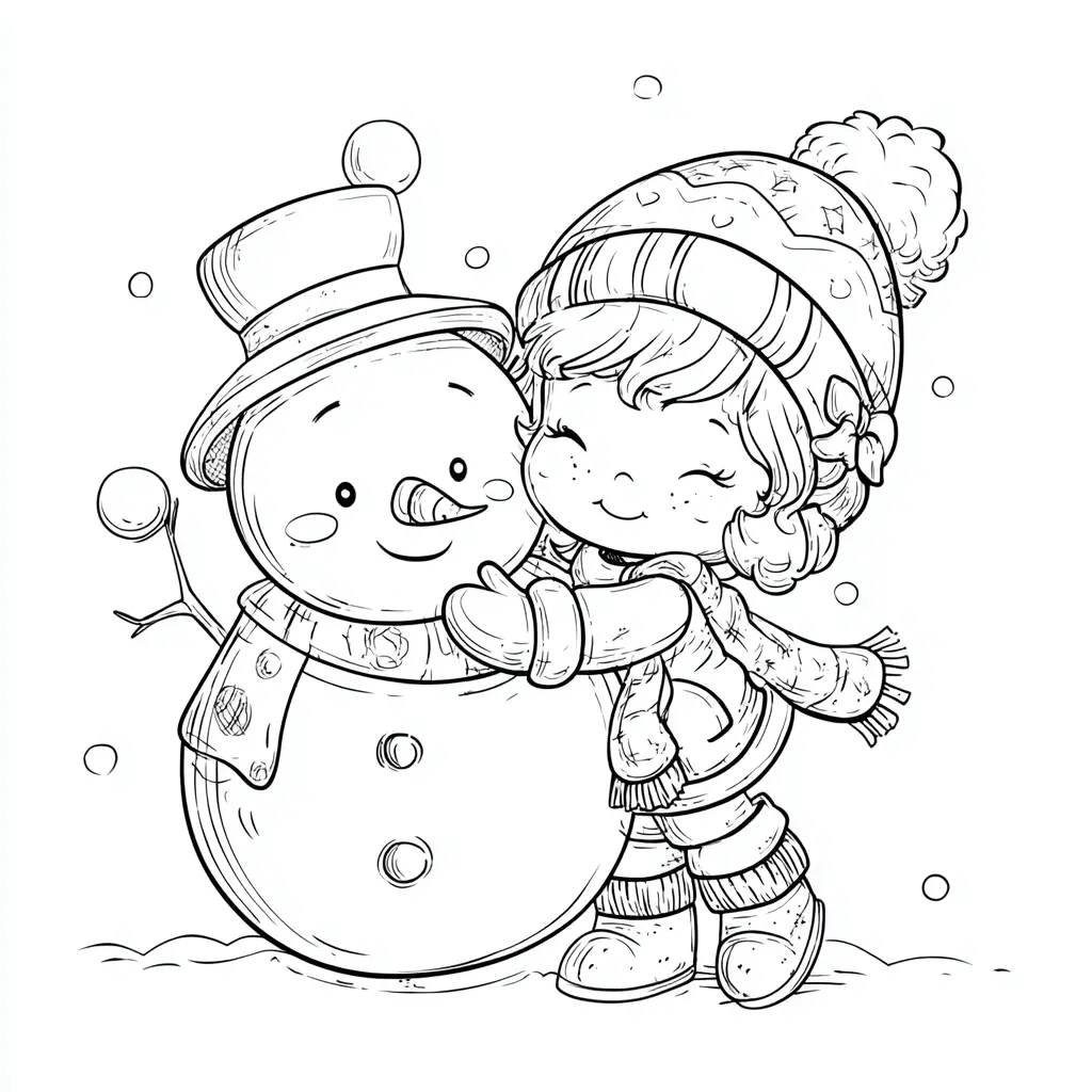 Dibujo de sonrisas de invierno para colorear