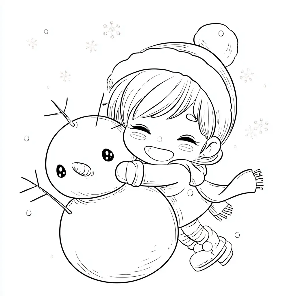 Dibujo de un abrazo blanco para colorear