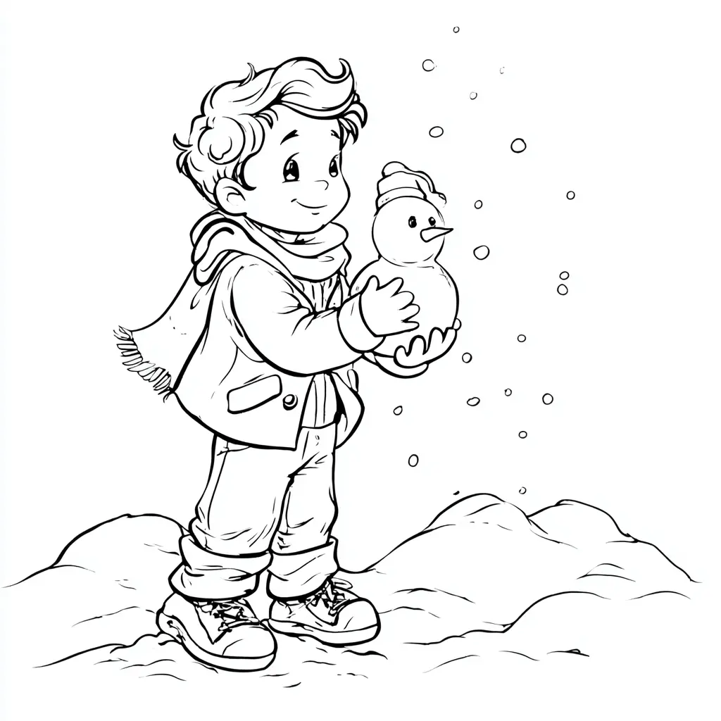 Dibujo de el muñeco de nieve mágico para colorear
