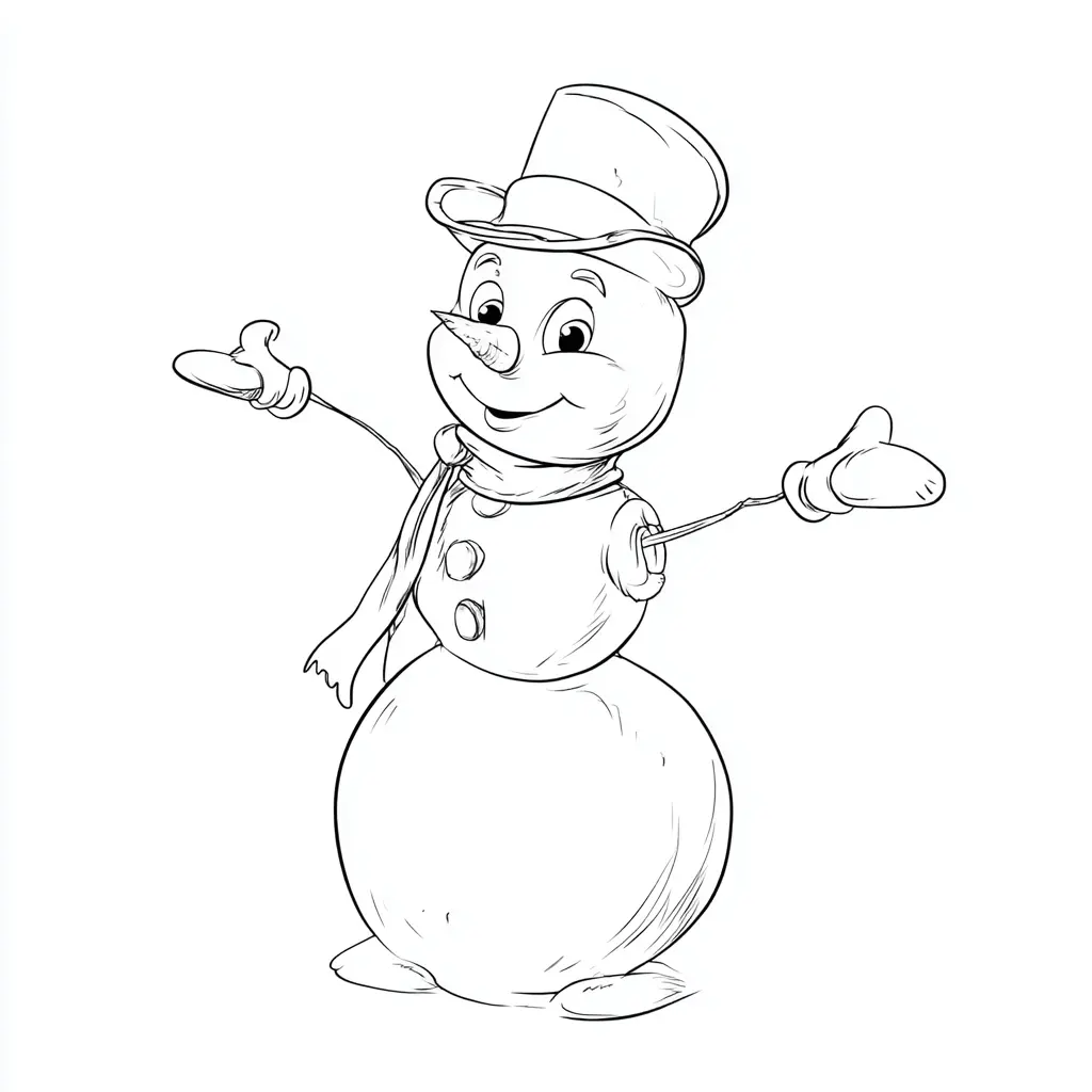 Dibujo de muñeco de nieve caballero para colorear