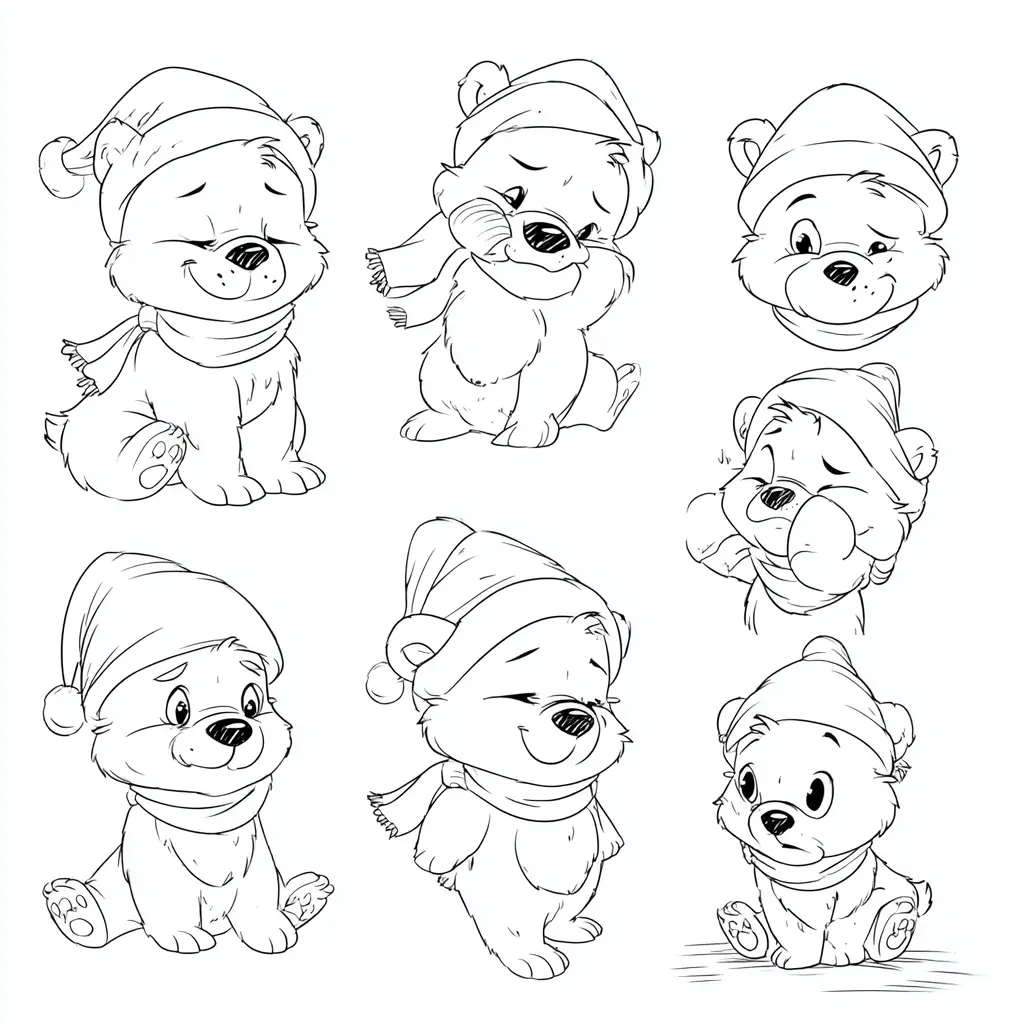 Dibujo de expresiones del osito polar para colorear Dibujo de expresiones del osito polar para colorear