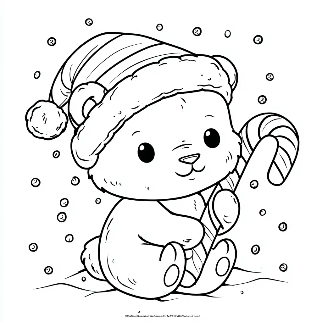 Dibujo de osito navideño goloso para colorear Dibujo de osito navideño goloso para colorear