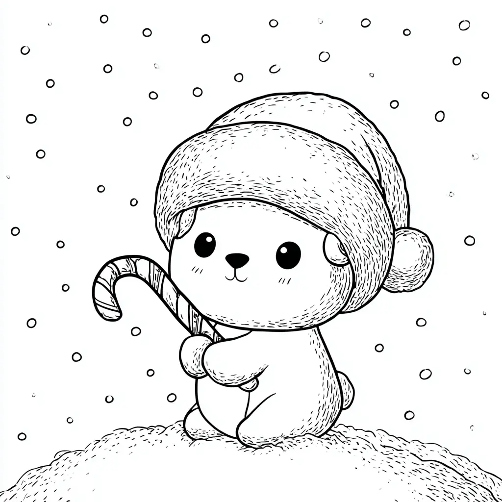 Dibujo de osito polar kawaii para colorear Dibujo de osito polar kawaii para colorear