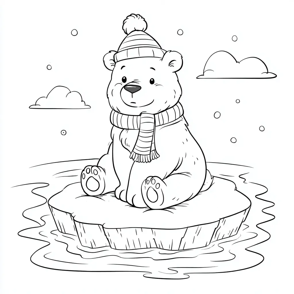 Dibujo de oso polar en el Ártico para colorear Dibujo de oso polar en el Ártico para colorear