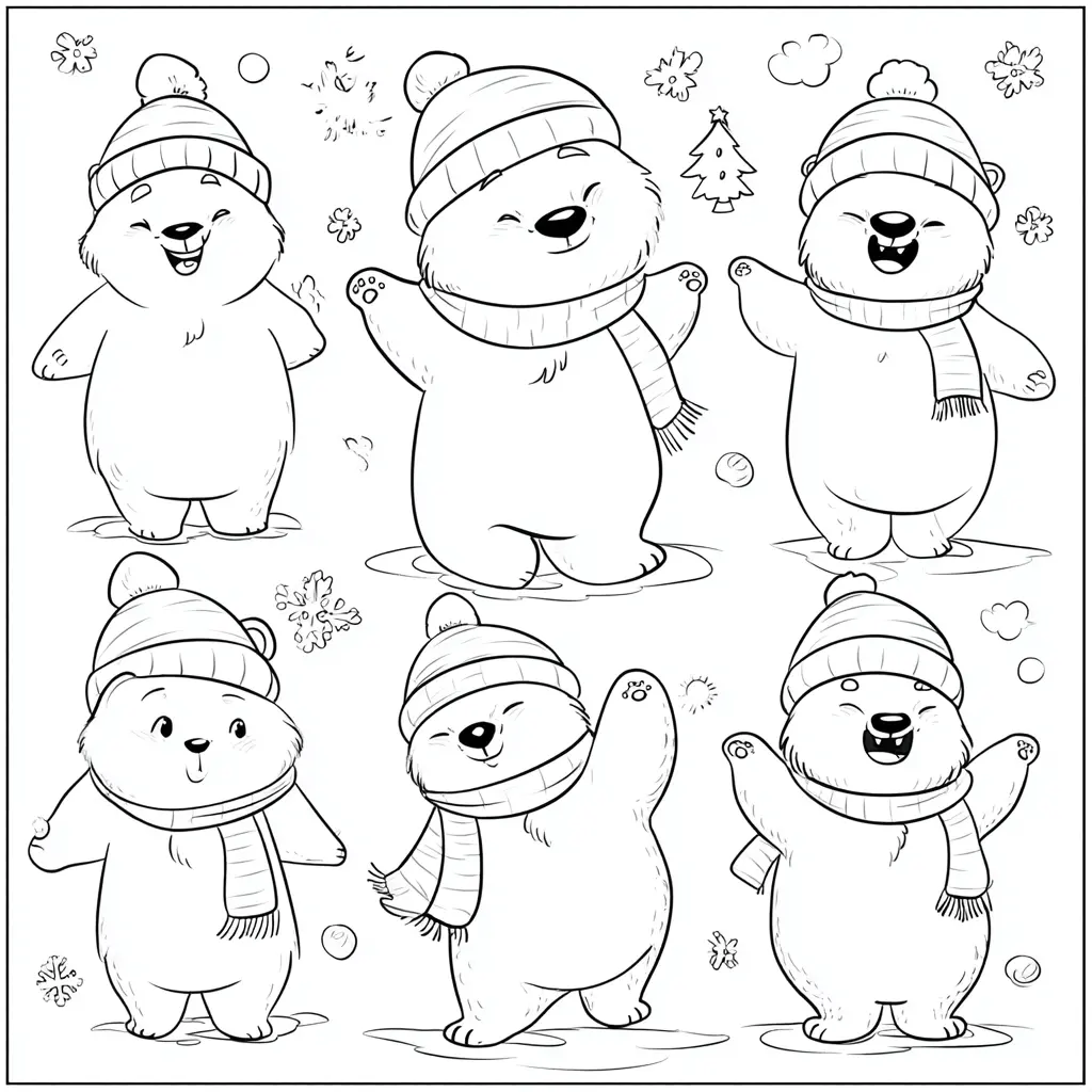 Dibujo de los bailes del osito polar para colorear Dibujo de los bailes del osito polar para colorear