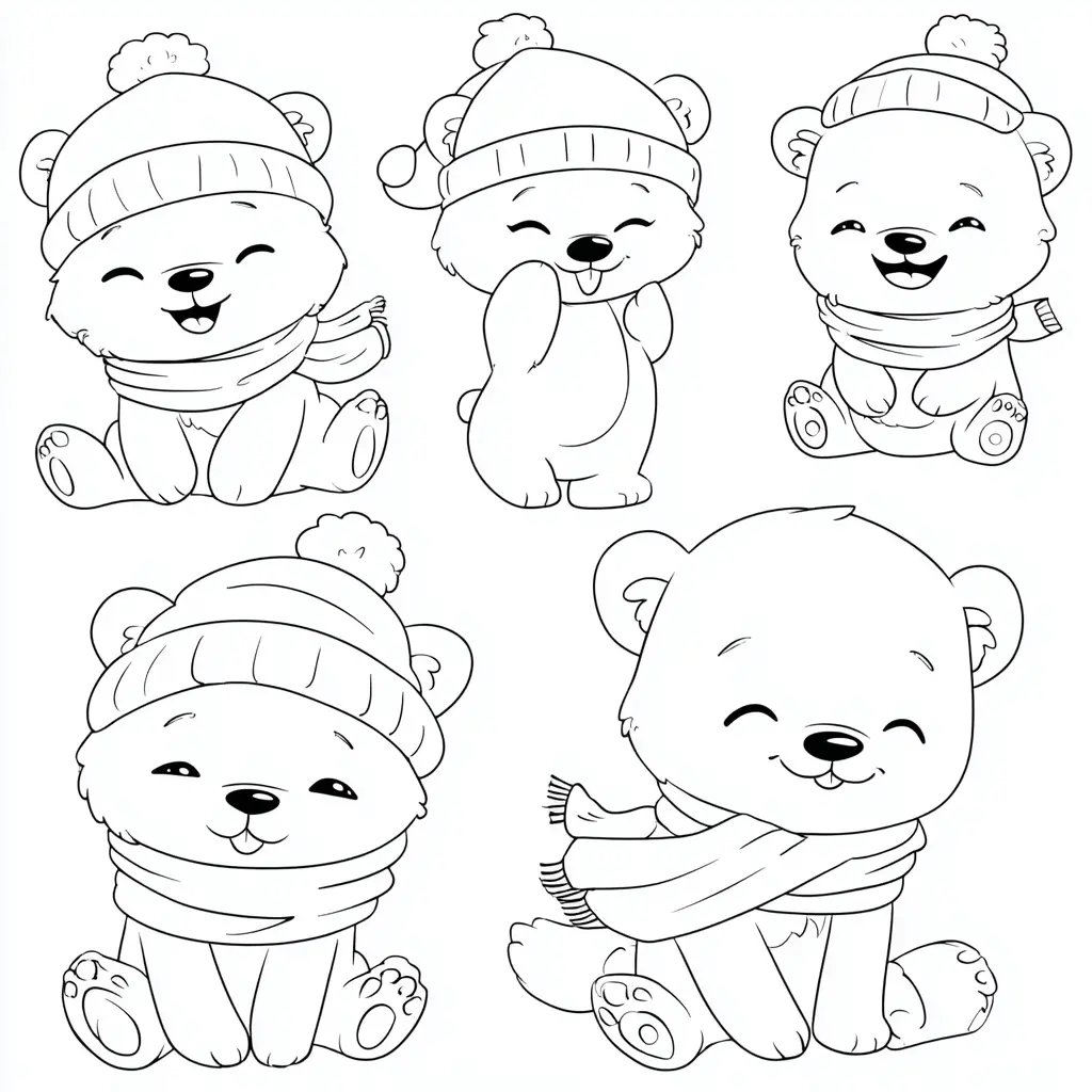 Dibujo de gestos graciosos de osito polar para colorear Dibujo de gestos graciosos de osito polar para colorear