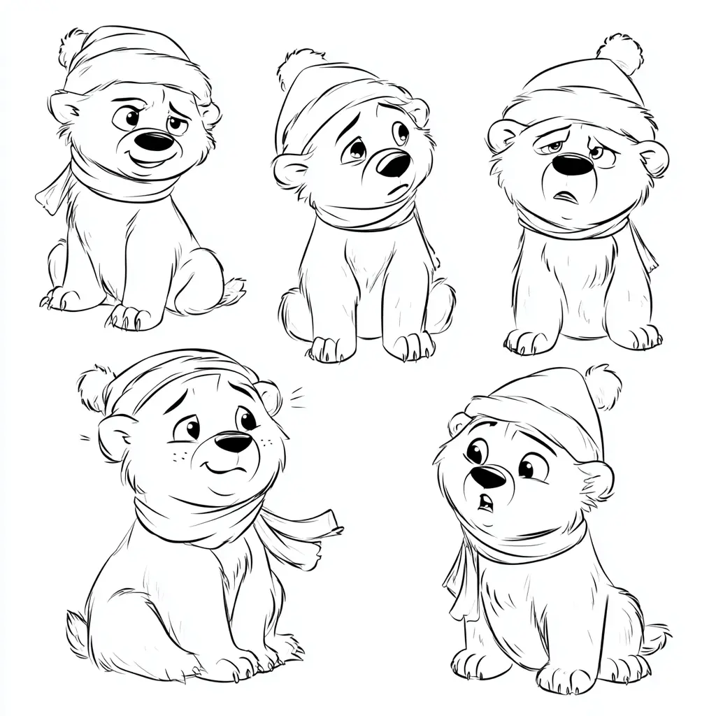 Dibujo de caritas de osito polar para colorear Dibujo de caritas de osito polar para colorear