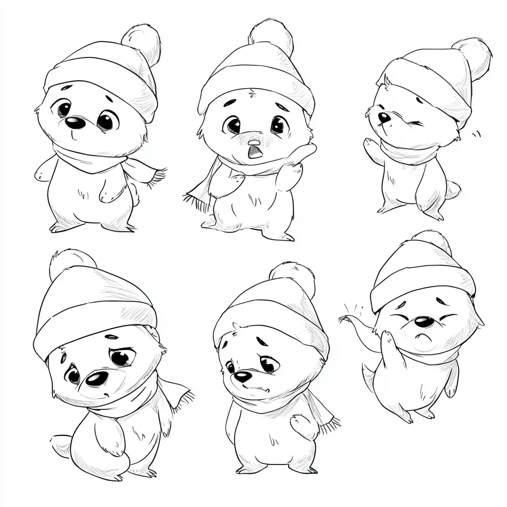 Dibujo de emociones de osito polar para colorear Dibujo de emociones de osito polar para colorear