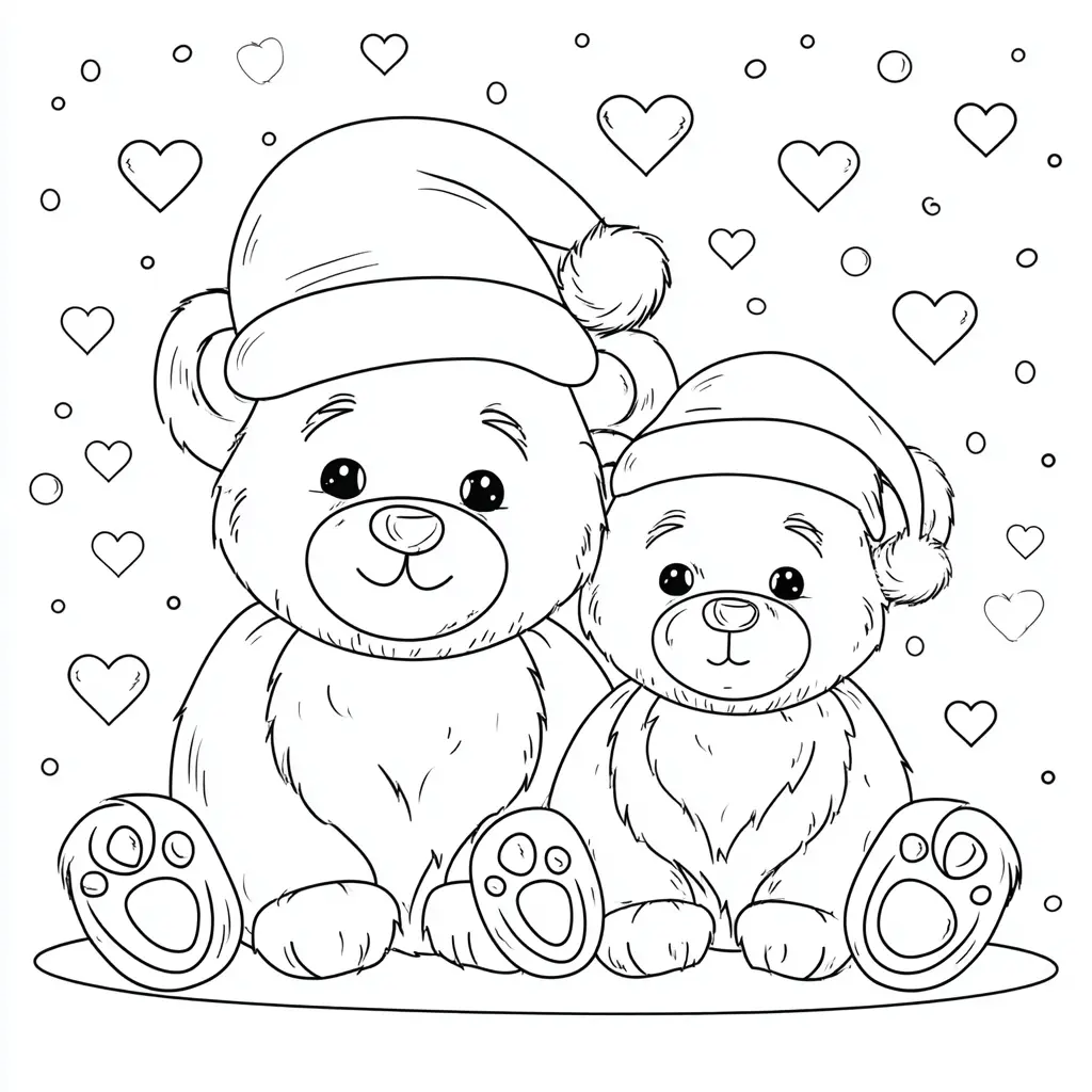Dibujo de papá oso y su pequeño osito para colorear Dibujo de papá oso y su pequeño osito para colorear