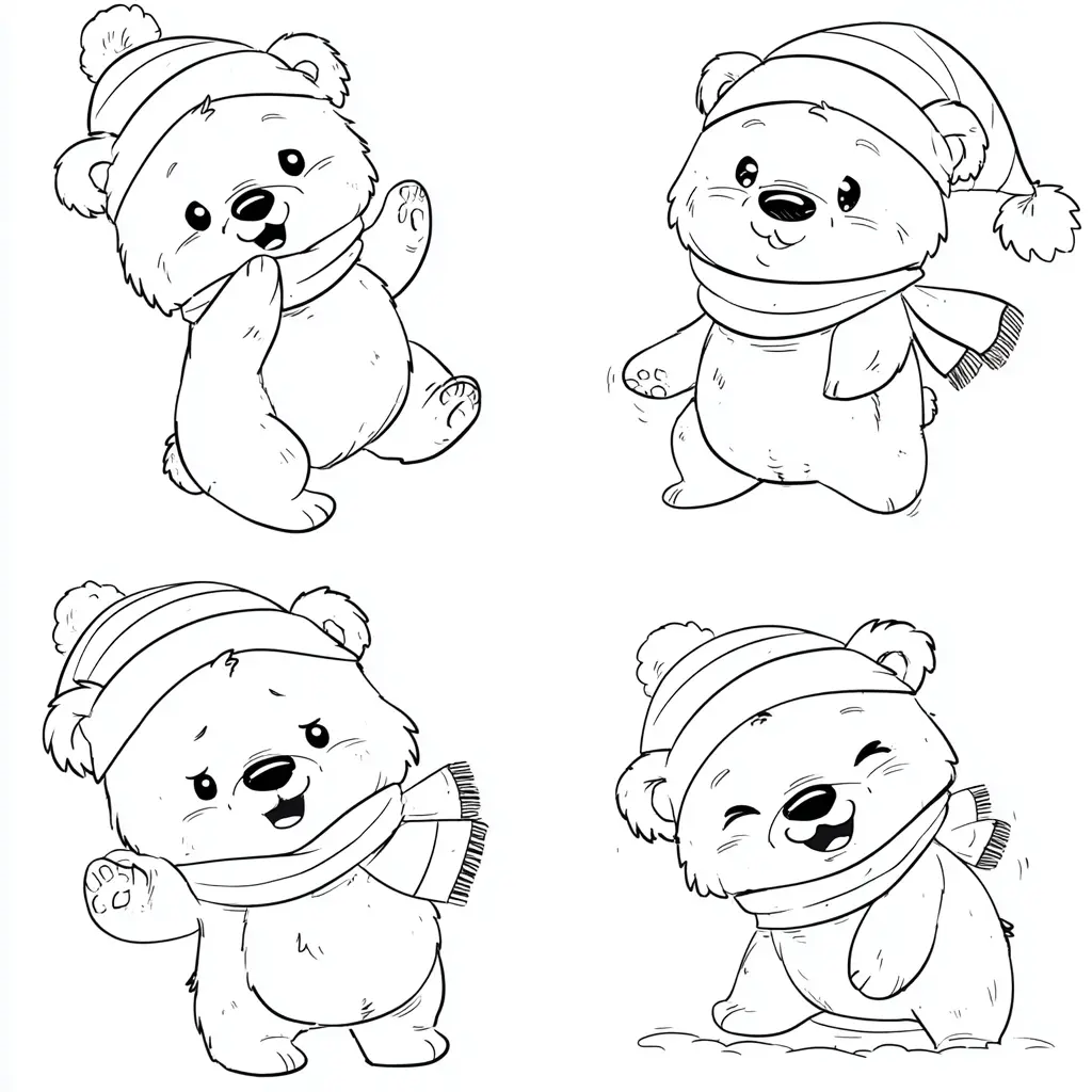 Dibujo de poses divertidas de osito para colorear Dibujo de poses divertidas de osito para colorear