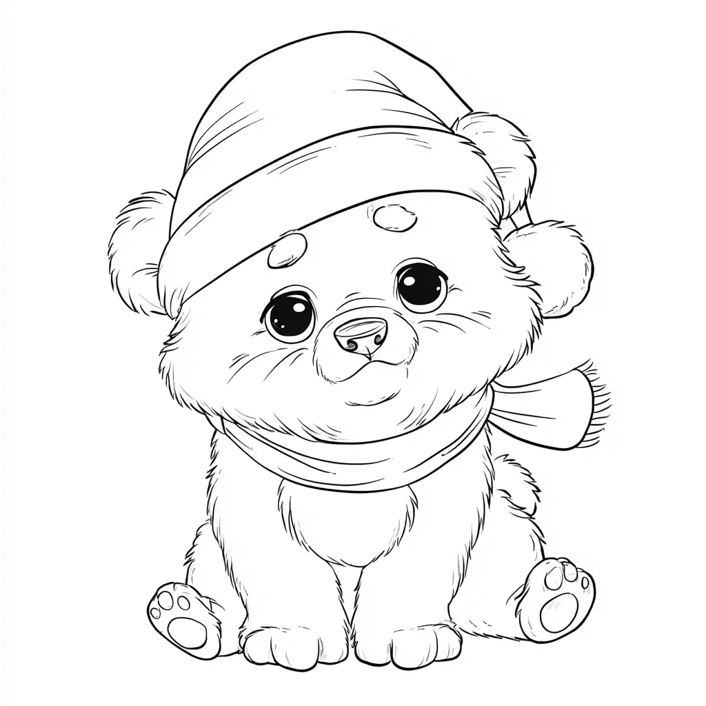 Dibujo de osito de Navidad para colorear Dibujo de osito de Navidad para colorear