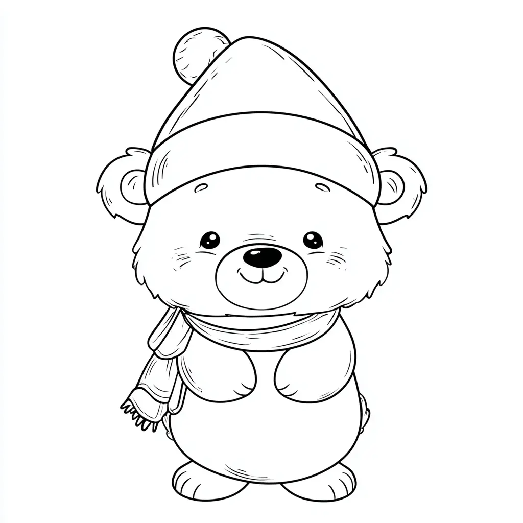 Dibujo de osito polar simpático para colorear Dibujo de osito polar simpático para colorear