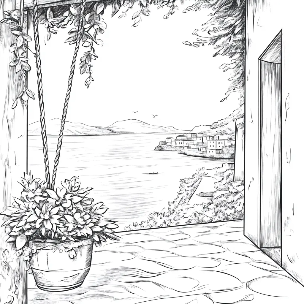 Dibujo de vistas al mar para colorear Dibujo de vistas al mar para colorear