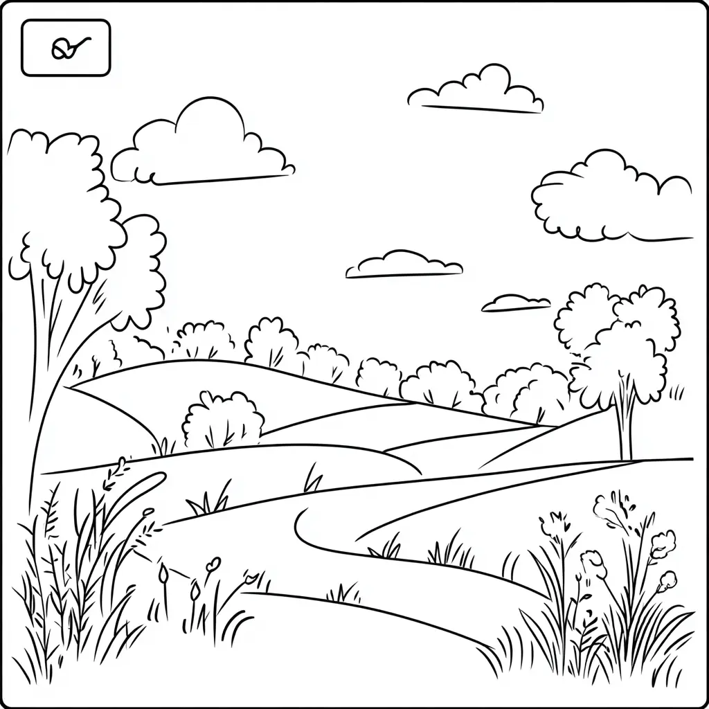 Dibujo de pradera plácida para colorear Dibujo de pradera plácida para colorear