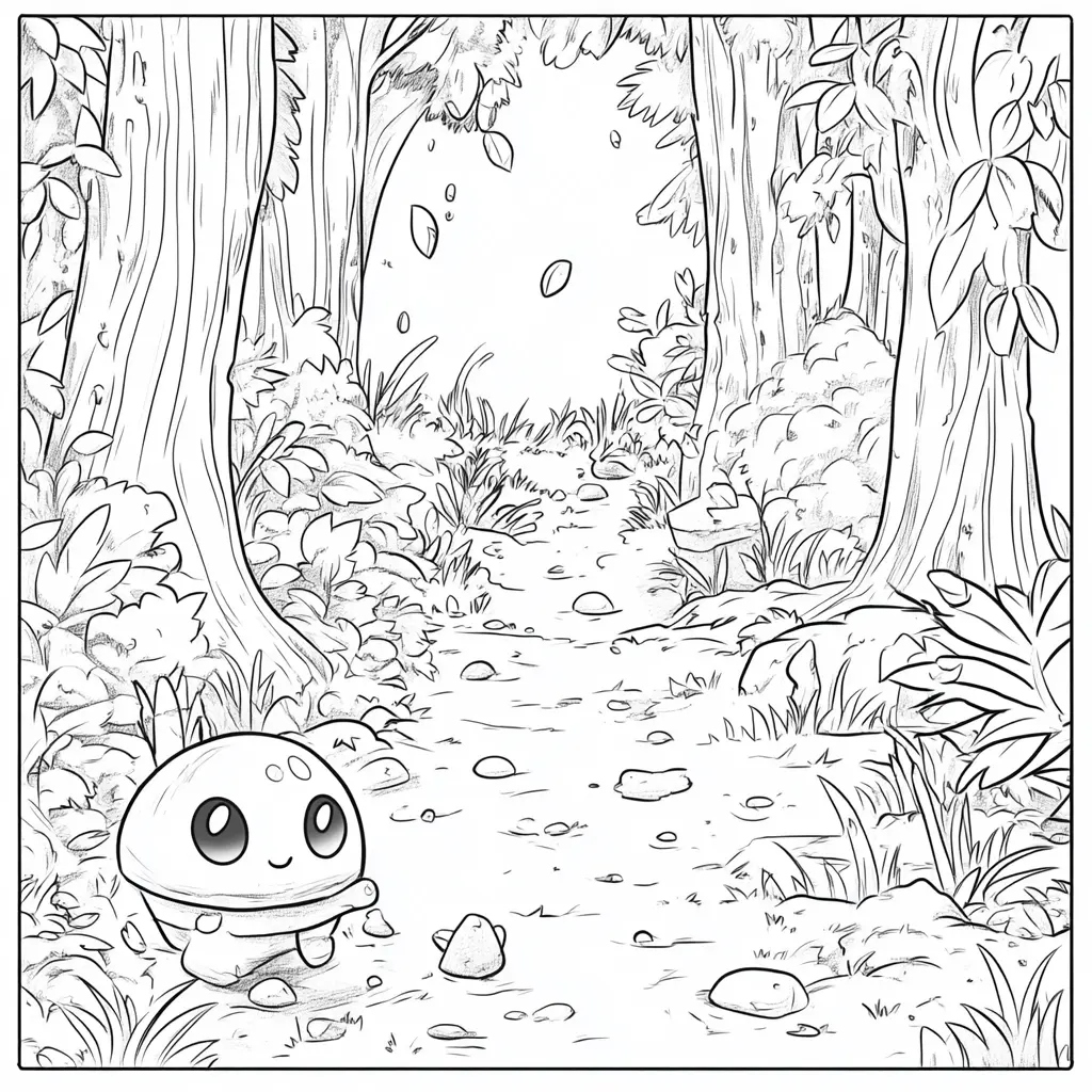Dibujo de bosque de ensueño para colorear Dibujo de bosque de ensueño para colorear