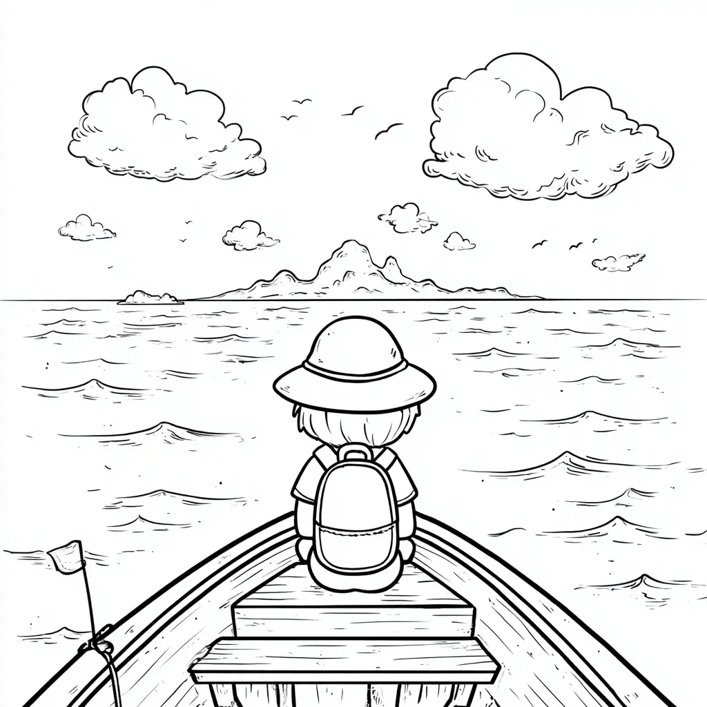 Dibujo de atravesando el mar para colorear Dibujo de atravesando el mar para colorear