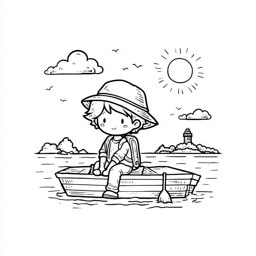 Dibujo de un día de excursión para colorear Dibujo de un día de excursión para colorear