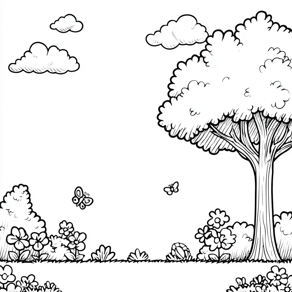 Dibujo de campo de flores para colorear Dibujo de campo de flores para colorear