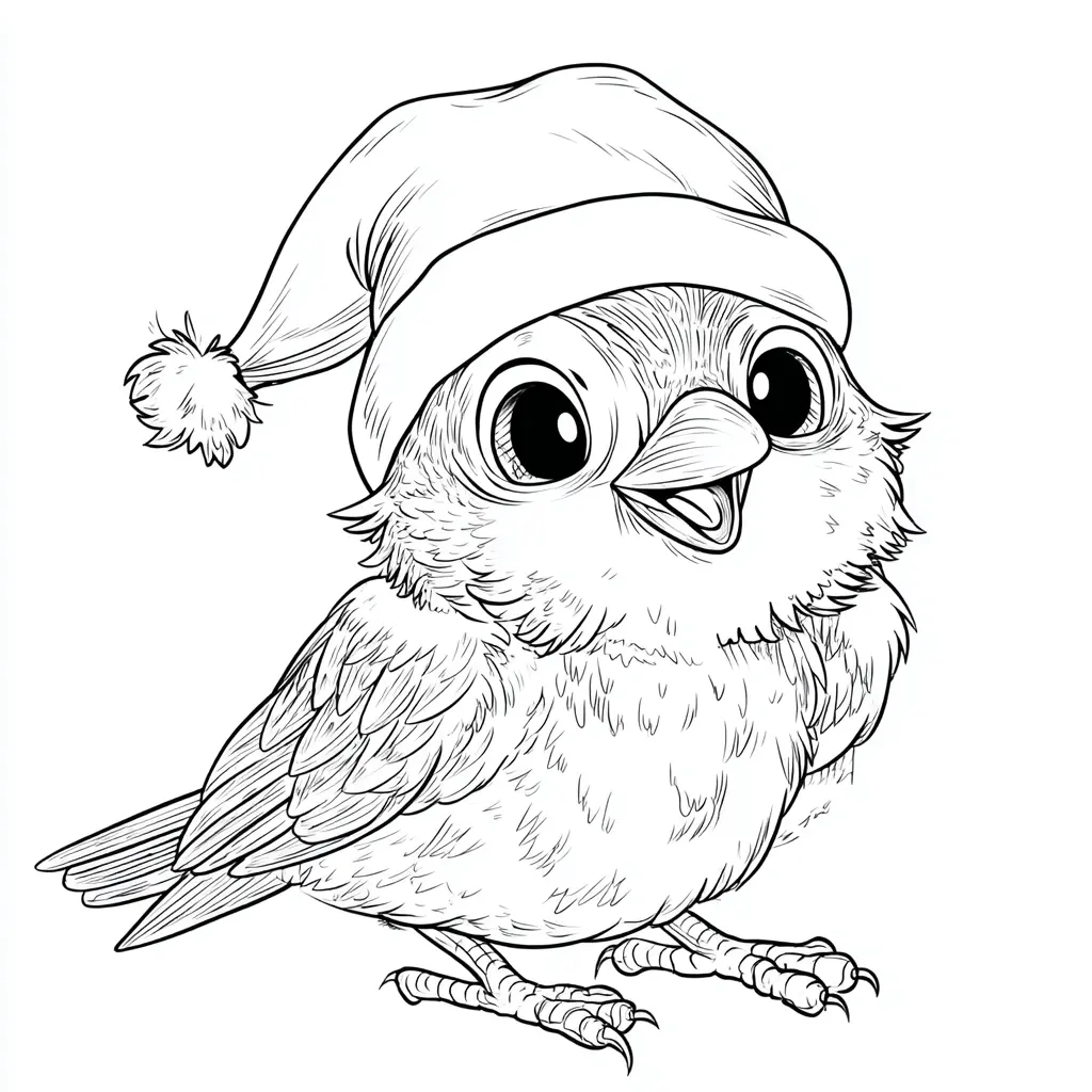 Dibujo de el pequeño pio navideño para colorear Dibujo de el pequeño pio navideño para colorear