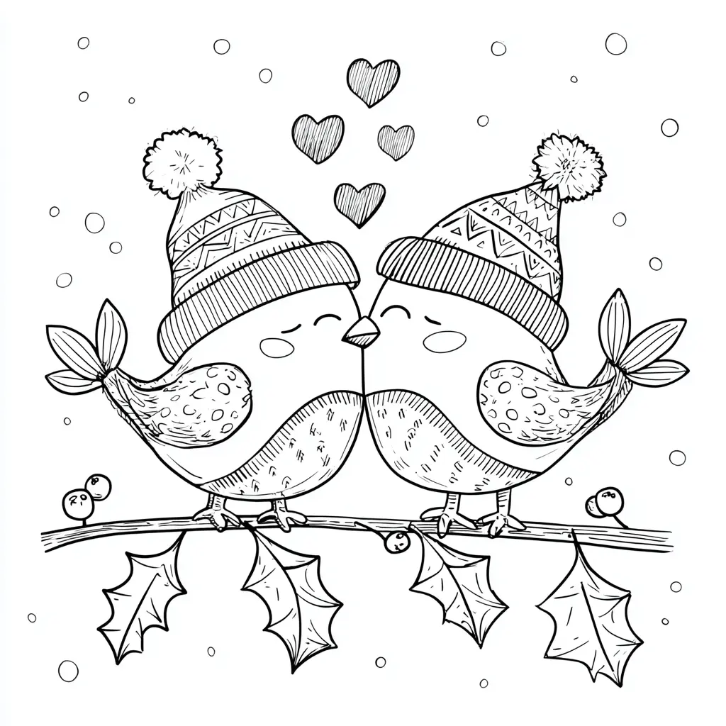 Dibujo de dos pajaritos enamorados para colorear Dibujo de dos pajaritos enamorados para colorear