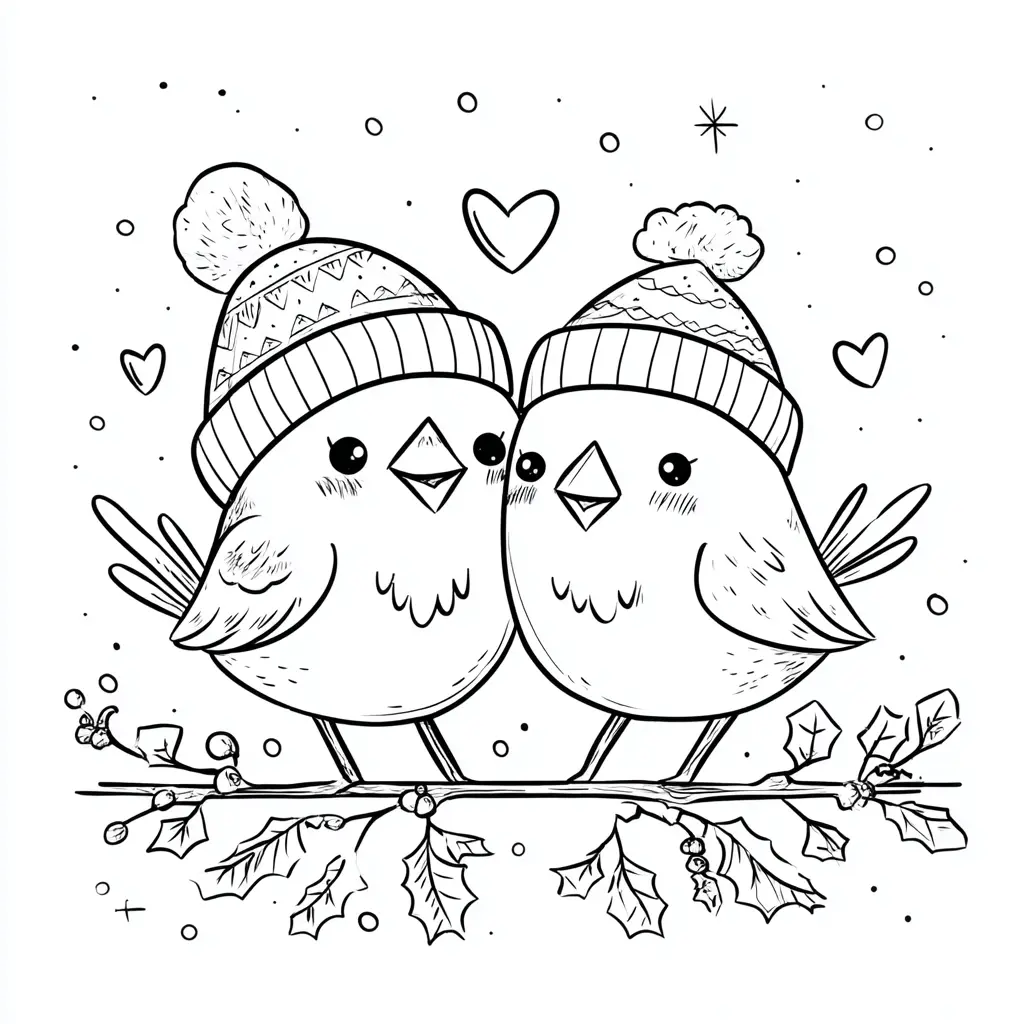 Dibujo de dos pajaritos encantadores para colorear Dibujo de dos pajaritos encantadores para colorear