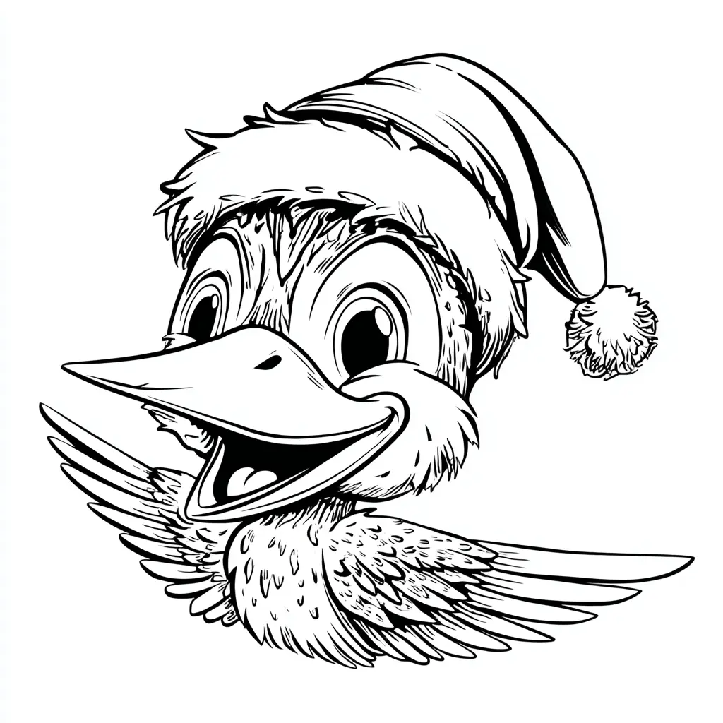 Dibujo de un pájaro navideño para colorear Dibujo de un pájaro navideño para colorear