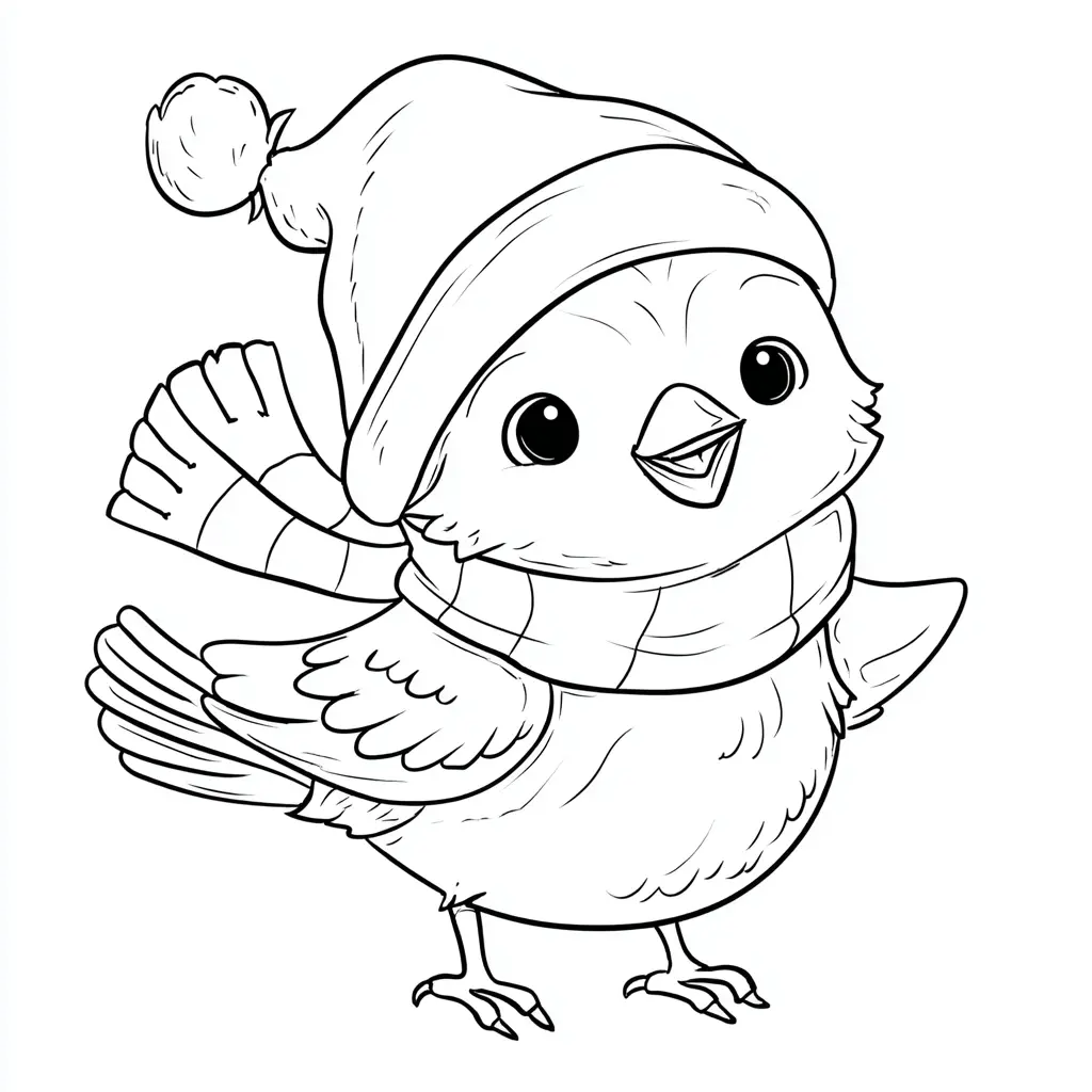 Dibujo de plumitas en Navidad para colorear Dibujo de plumitas en Navidad para colorear