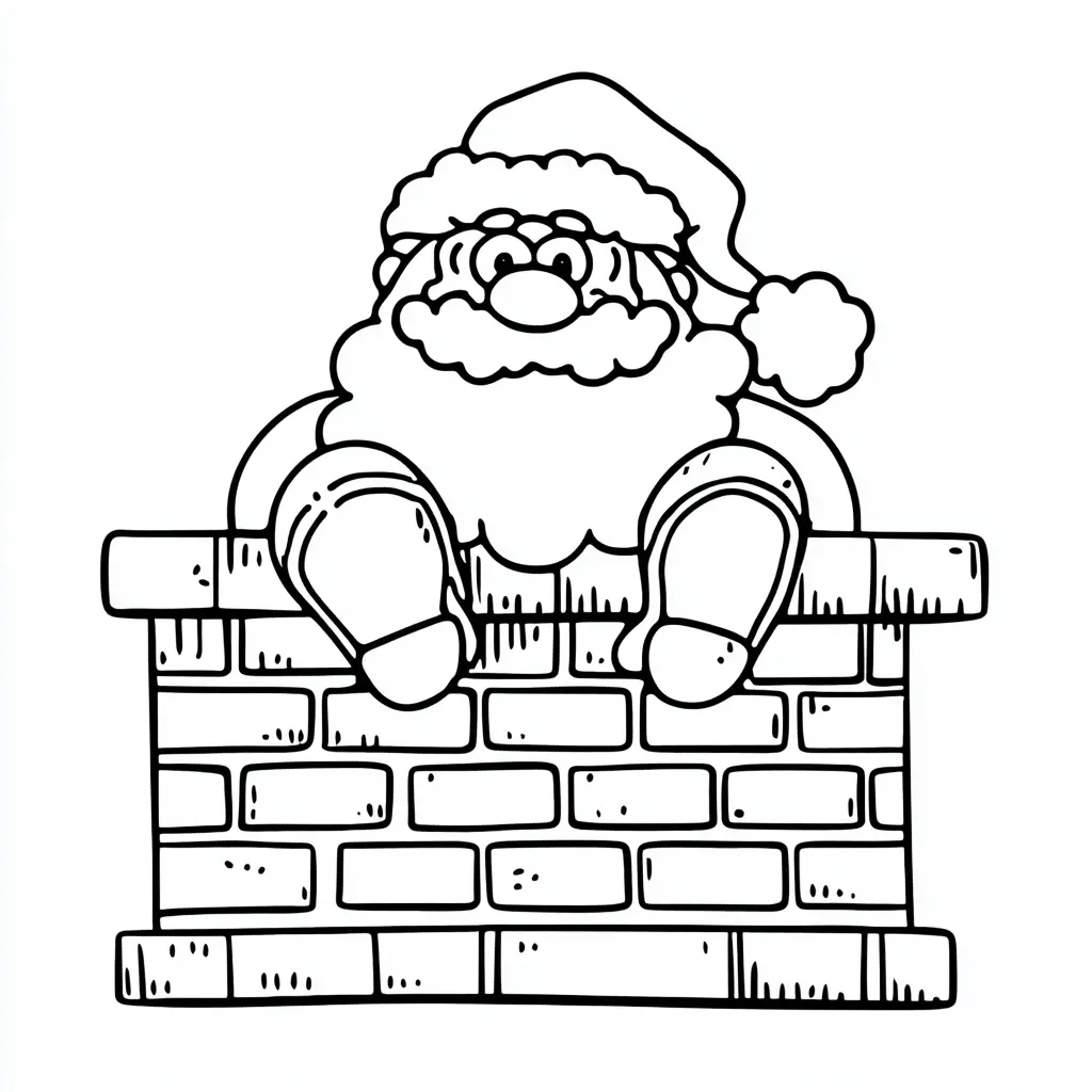Dibujo de Papá Noel cómico para colorear