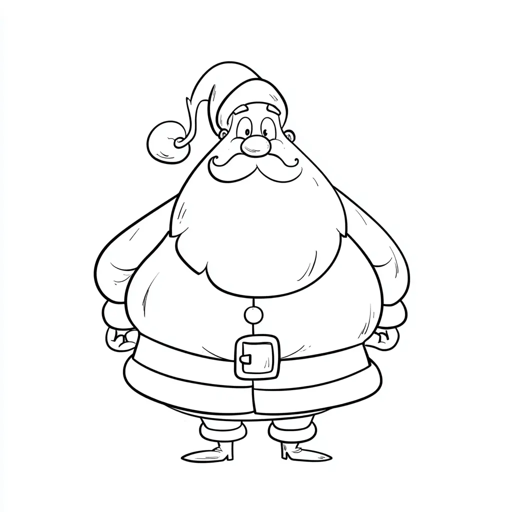 Dibujo de caricatura de Papá Noel para colorear