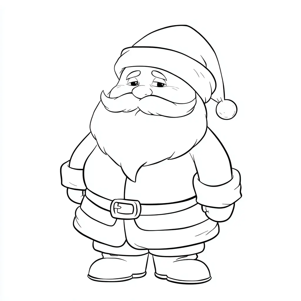 Dibujo de Papá Noel clásico para colorear