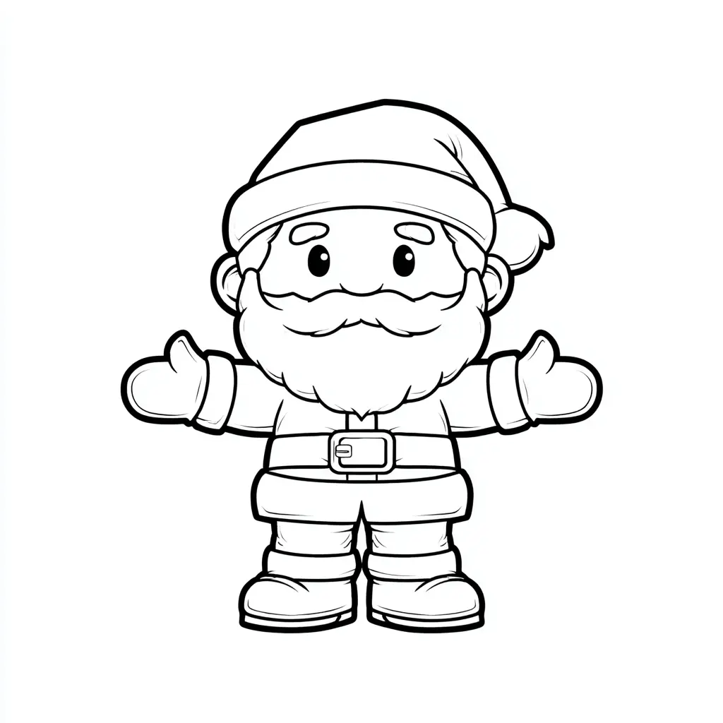 Dibujo de Papá Noel cálido para colorear