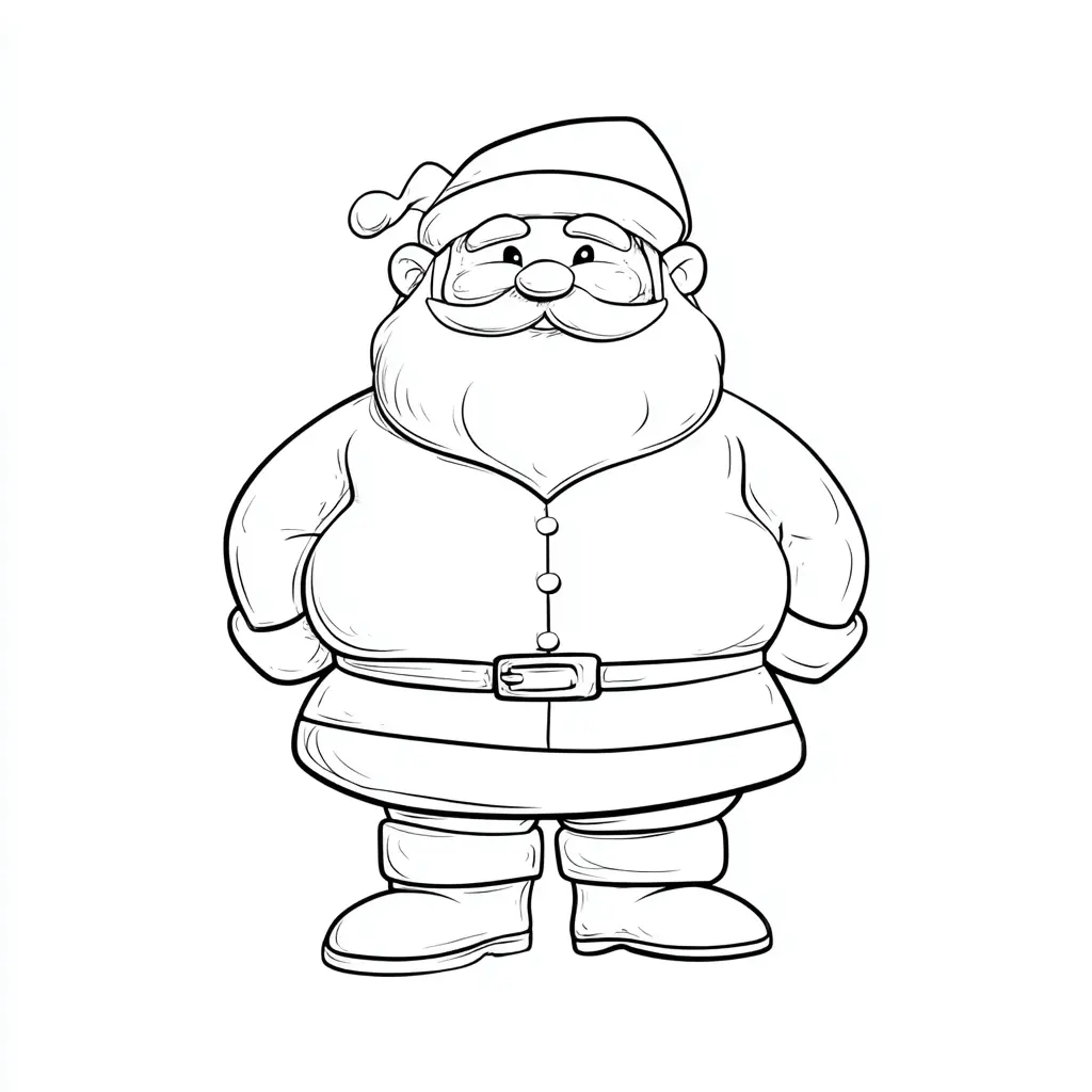 Dibujo de Papá Noel grandullón para colorear
