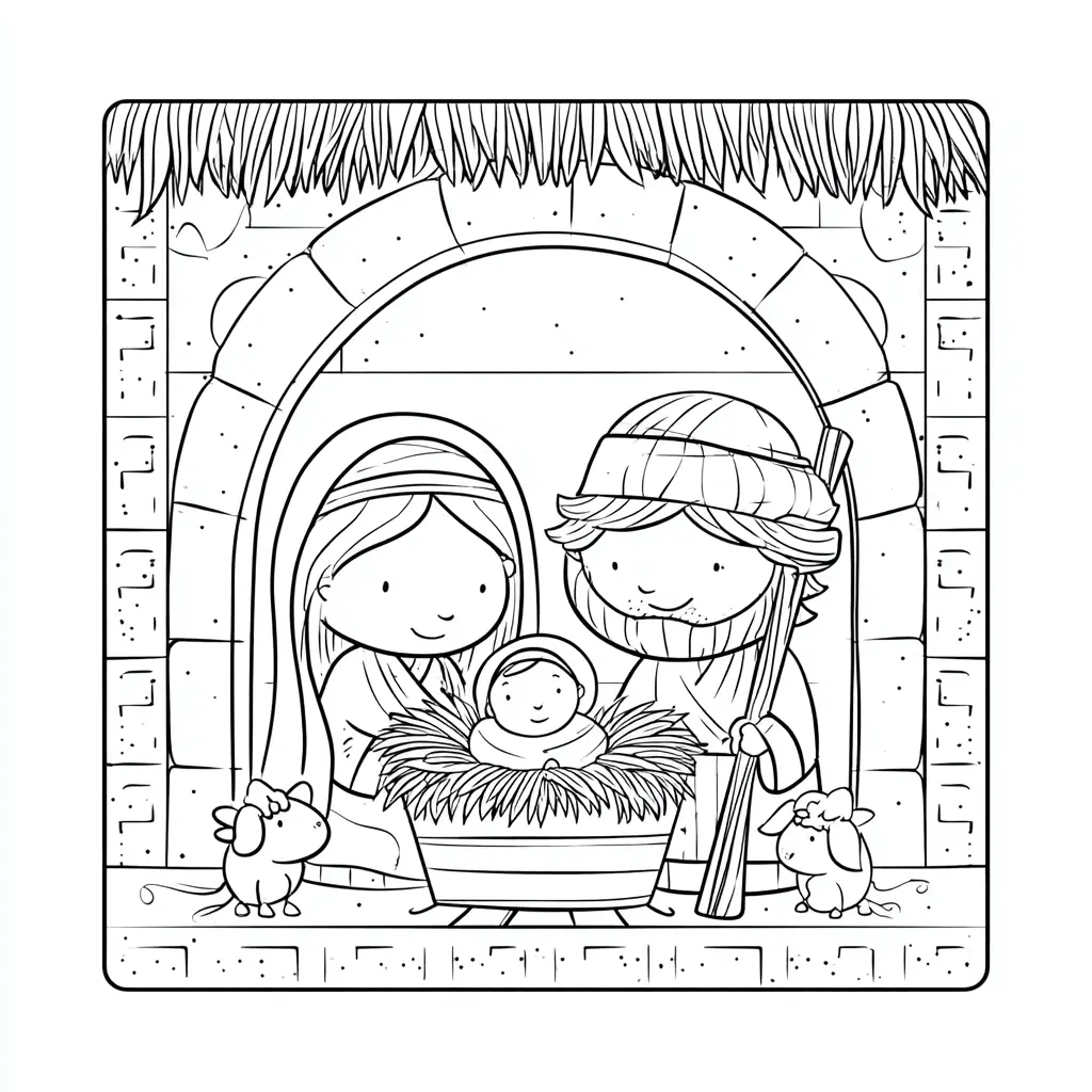 Dibujo de el establo de Belén para colorear Dibujo de el establo de Belén para colorear