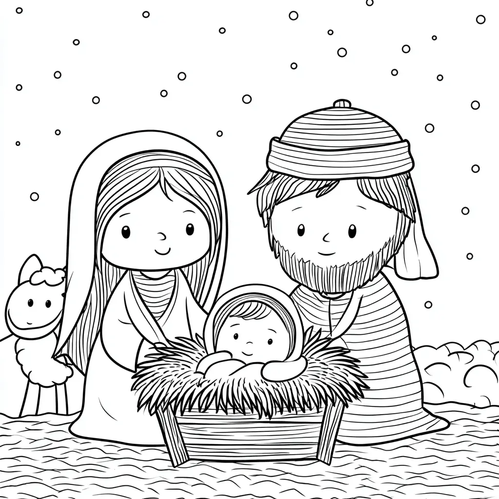 Dibujo de noche de paz en Belén para colorear Dibujo de noche de paz en Belén para colorear