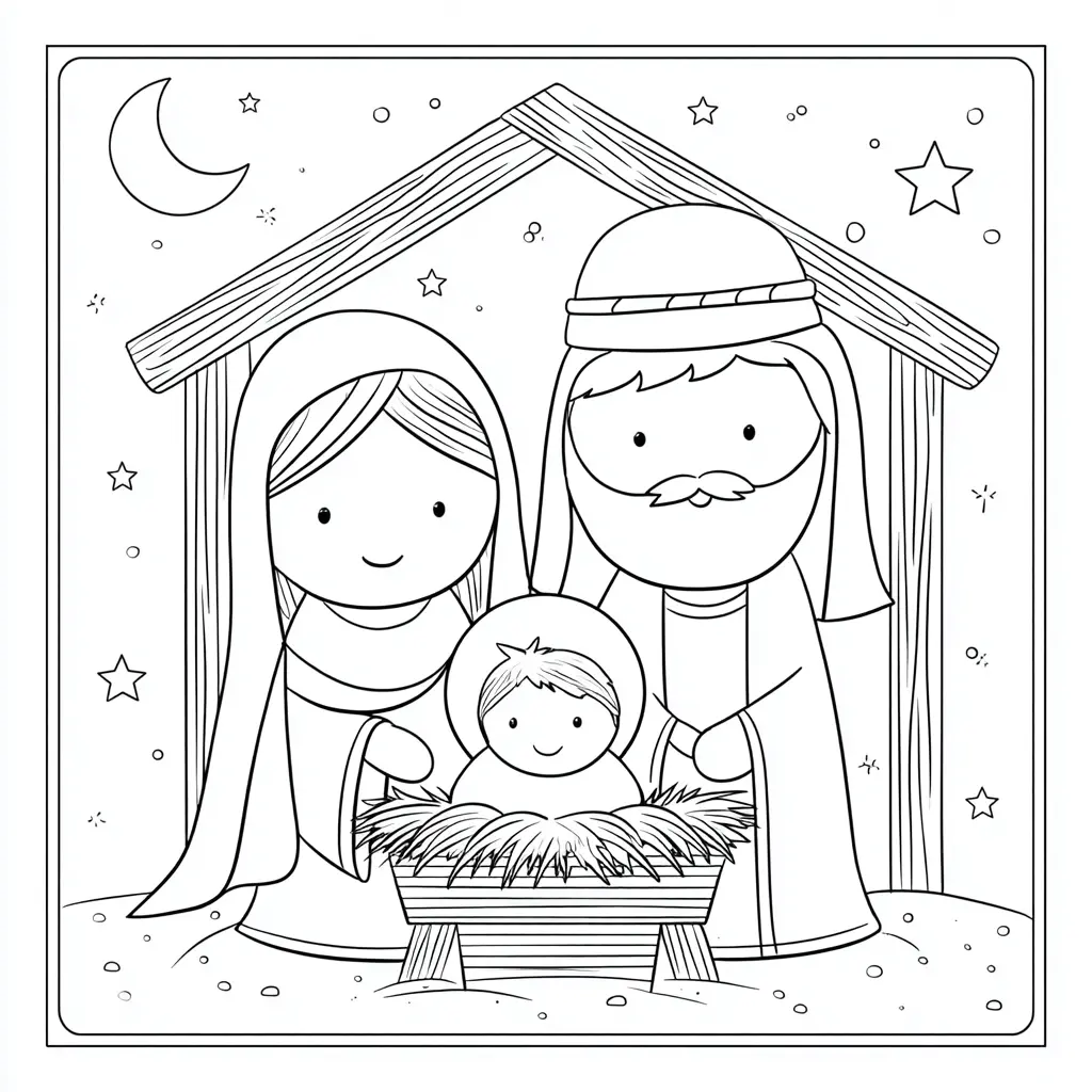 Dibujo de el pesebre de Belén para colorear Dibujo de el pesebre de Belén para colorear