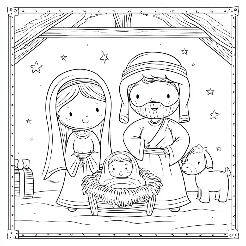 Dibujo de nace el niño Jesús para colorear Dibujo de nace el niño Jesús para colorear
