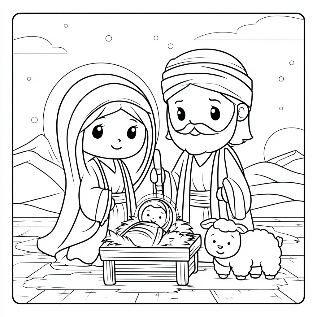 Dibujo de el pesebre para colorear Dibujo de el pesebre para colorear