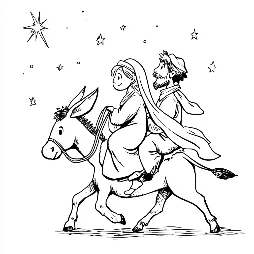 Dibujo de el camino a Belén para colorear Dibujo de el camino a Belén para colorear