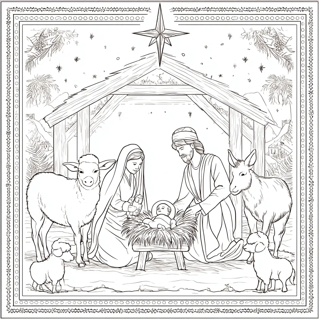 Dibujo de los animalitos del pesebre para colorear Dibujo de los animalitos del pesebre para colorear