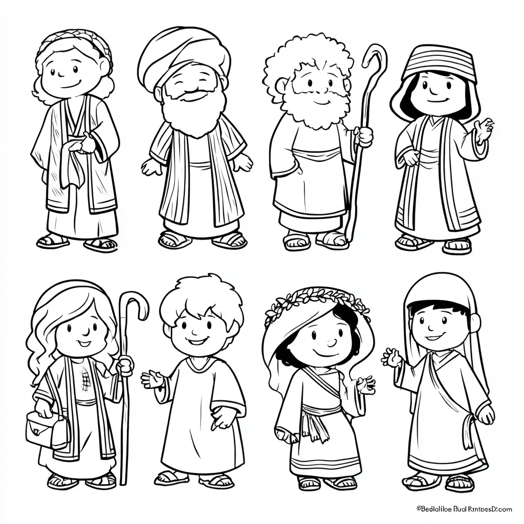 Dibujo de personajes de Belén para colorear Dibujo de personajes de Belén para colorear