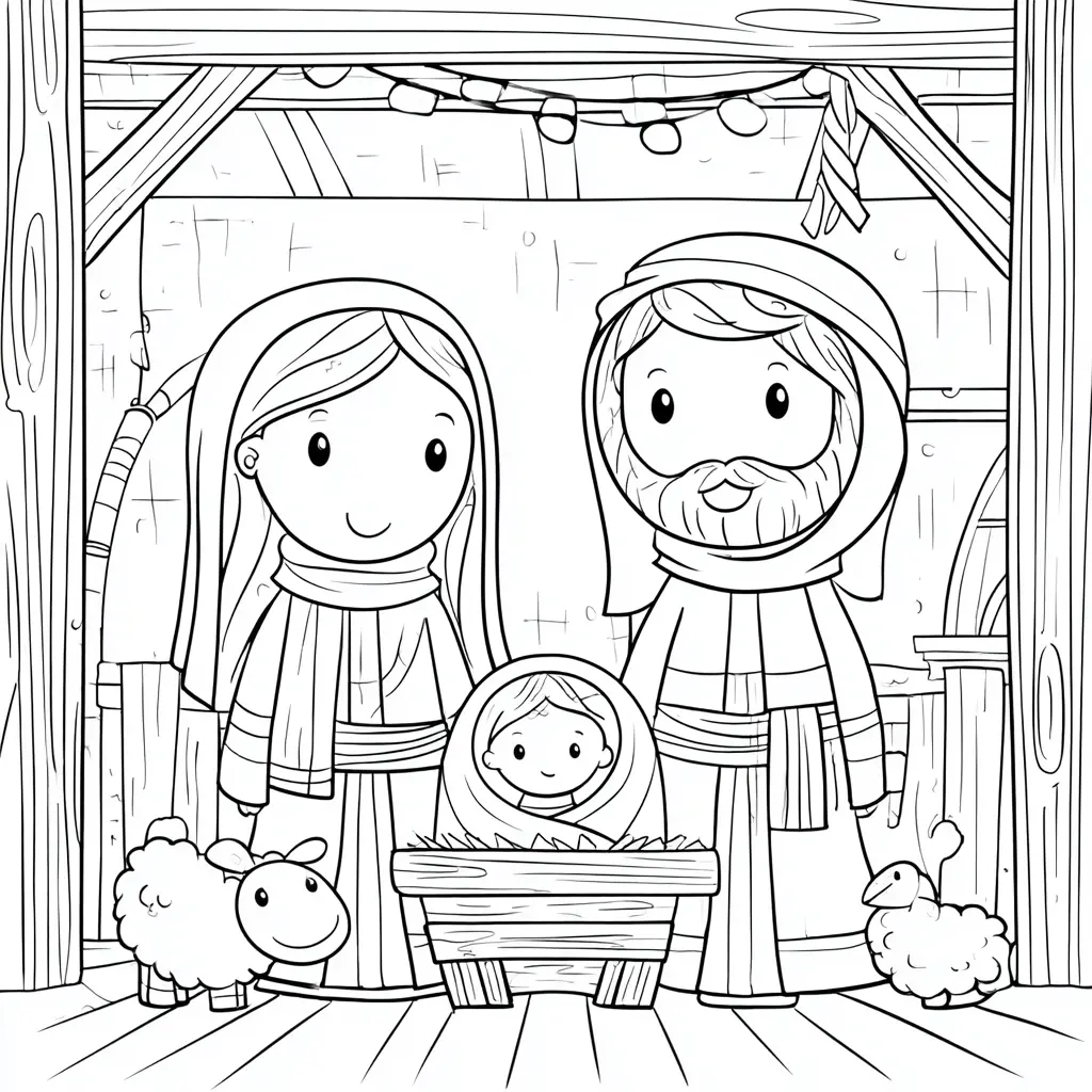 Dibujo de el establo de Jesús para colorear Dibujo de el establo de Jesús para colorear