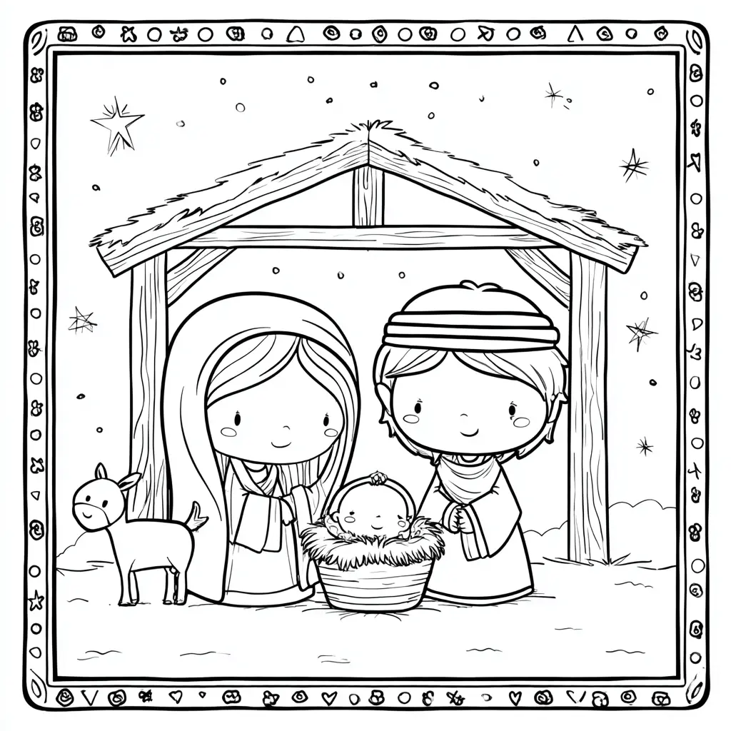 Dibujo de bajo las estrellas nació Jesús para colorear Dibujo de bajo las estrellas nació Jesús para colorear